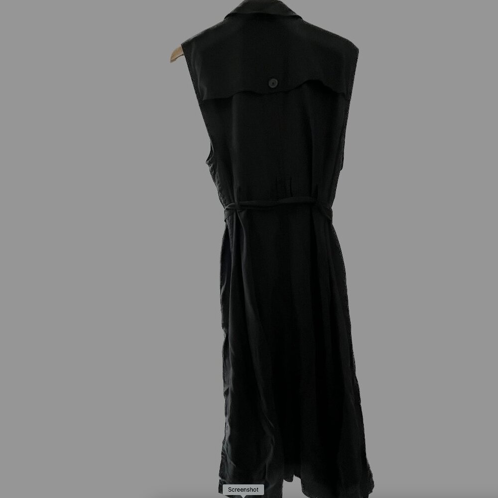 Silence + Noise Camille Washed Long Trench Vest in Black, size M - Picture 5 of 7